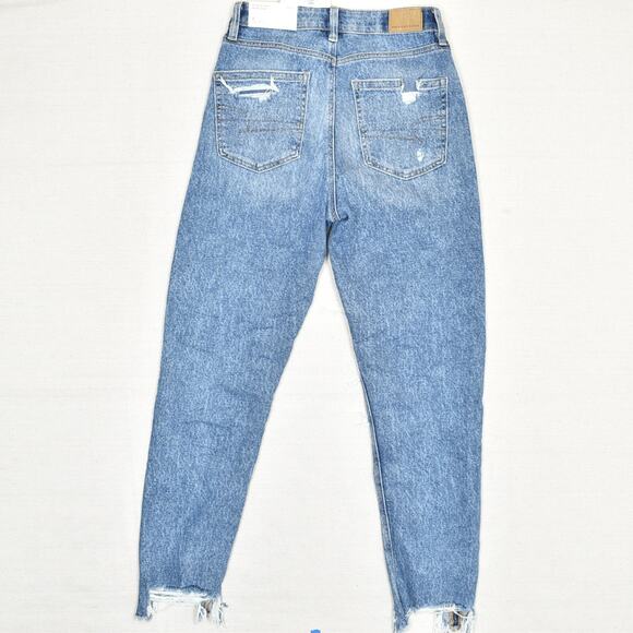 NEW American Eagle Women's Mom Jeans Highest Rise Cotton Blend Blue Size 4 / 27W - Picture 2 of 8